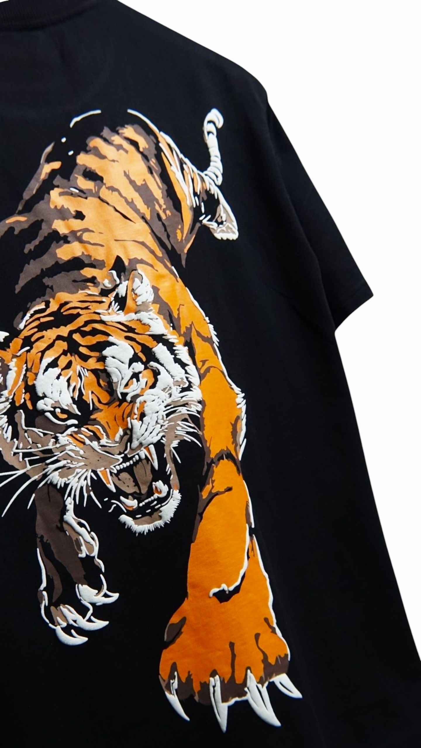Savage Tiger streetwear t-shirt back view, 100% Terry Cotton