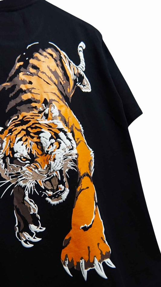 Savage Tiger streetwear t-shirt back view, 100% Terry Cotton